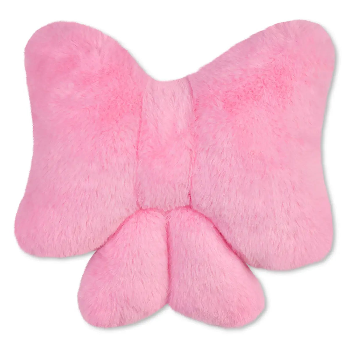 Iscream Beautiful Bow plush pillow in pink, front view