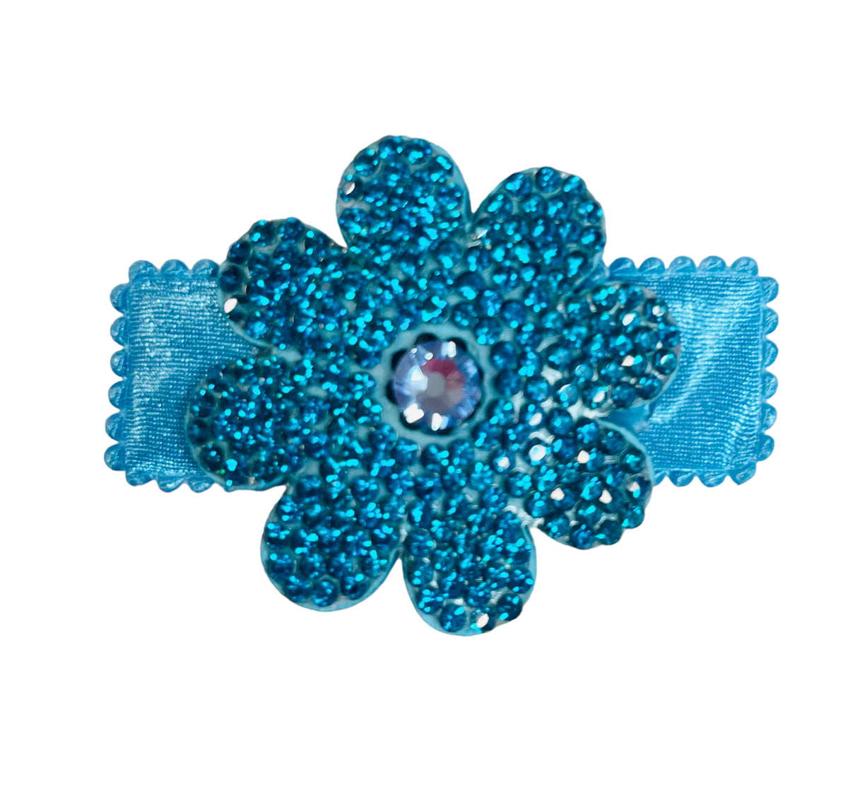 Bari Lynn 3&quot; Crystalized Flower Clip- Aqua