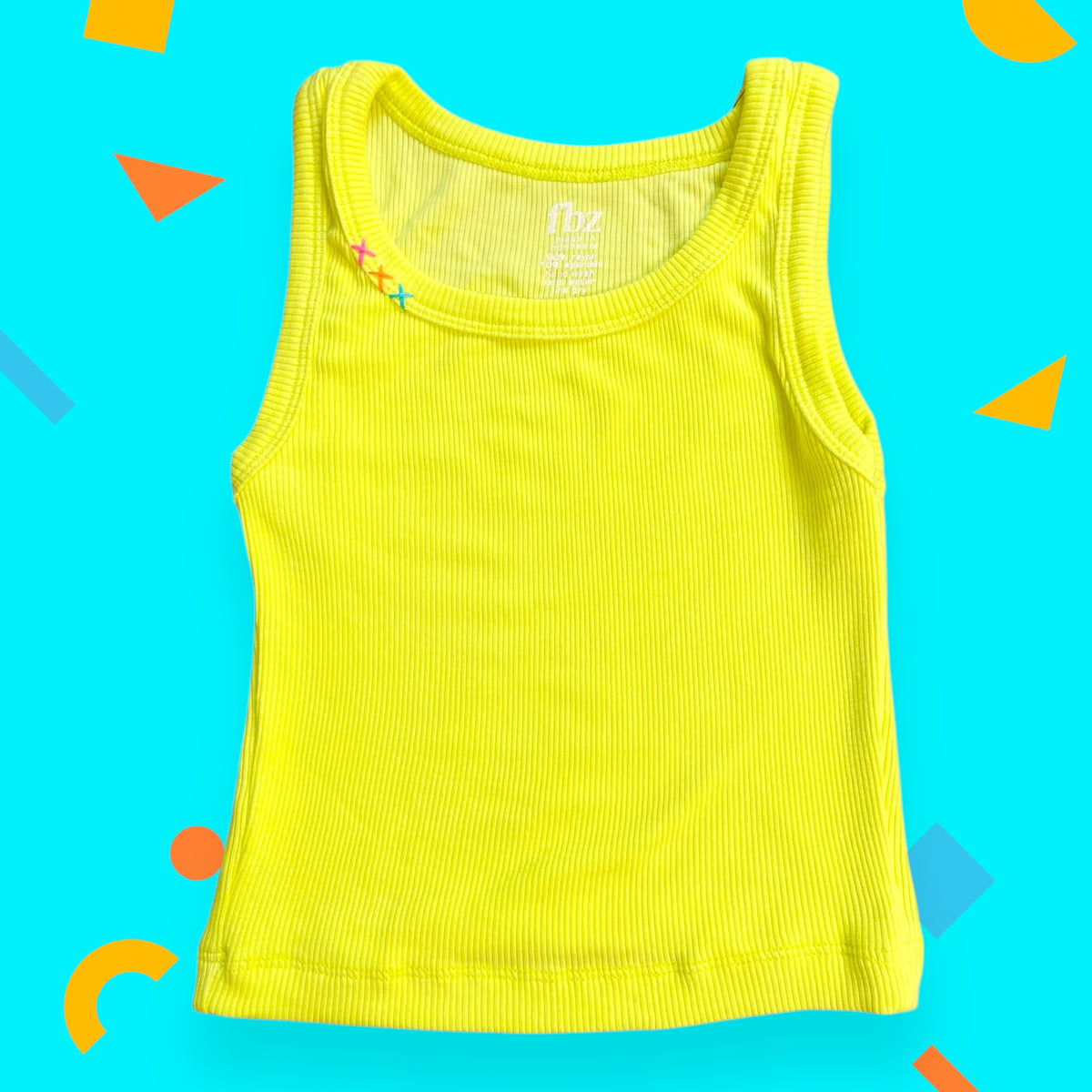 Flowers By Zoe Neon Yellow Stitch Tank Top