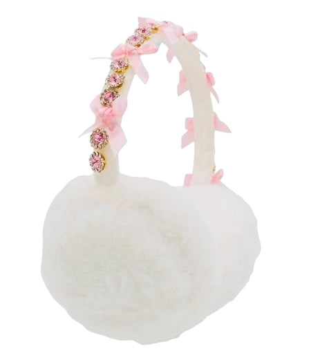 Bari Lynn Bow Ear Muffs- Ivory/Pink