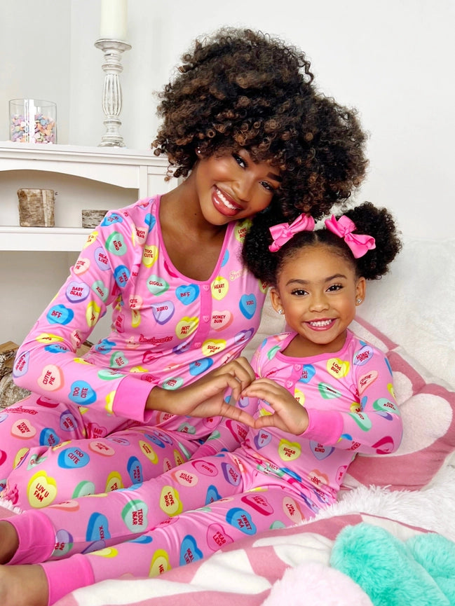 Sweethearts Candy Print Mommy &amp; Me Lounge