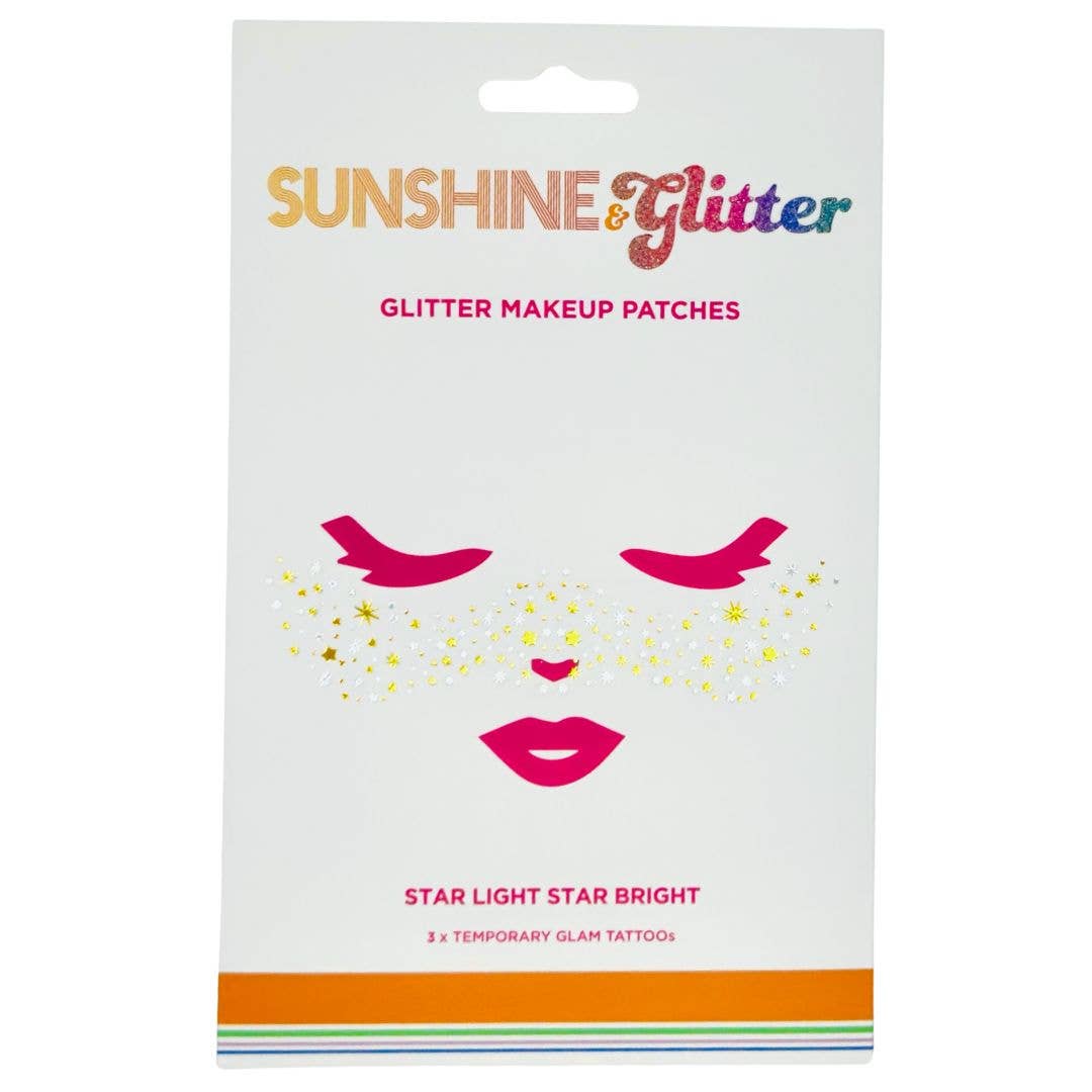 Sunshine & Glitter Temporary Glam Face Tattoo - Star Light Star Bright