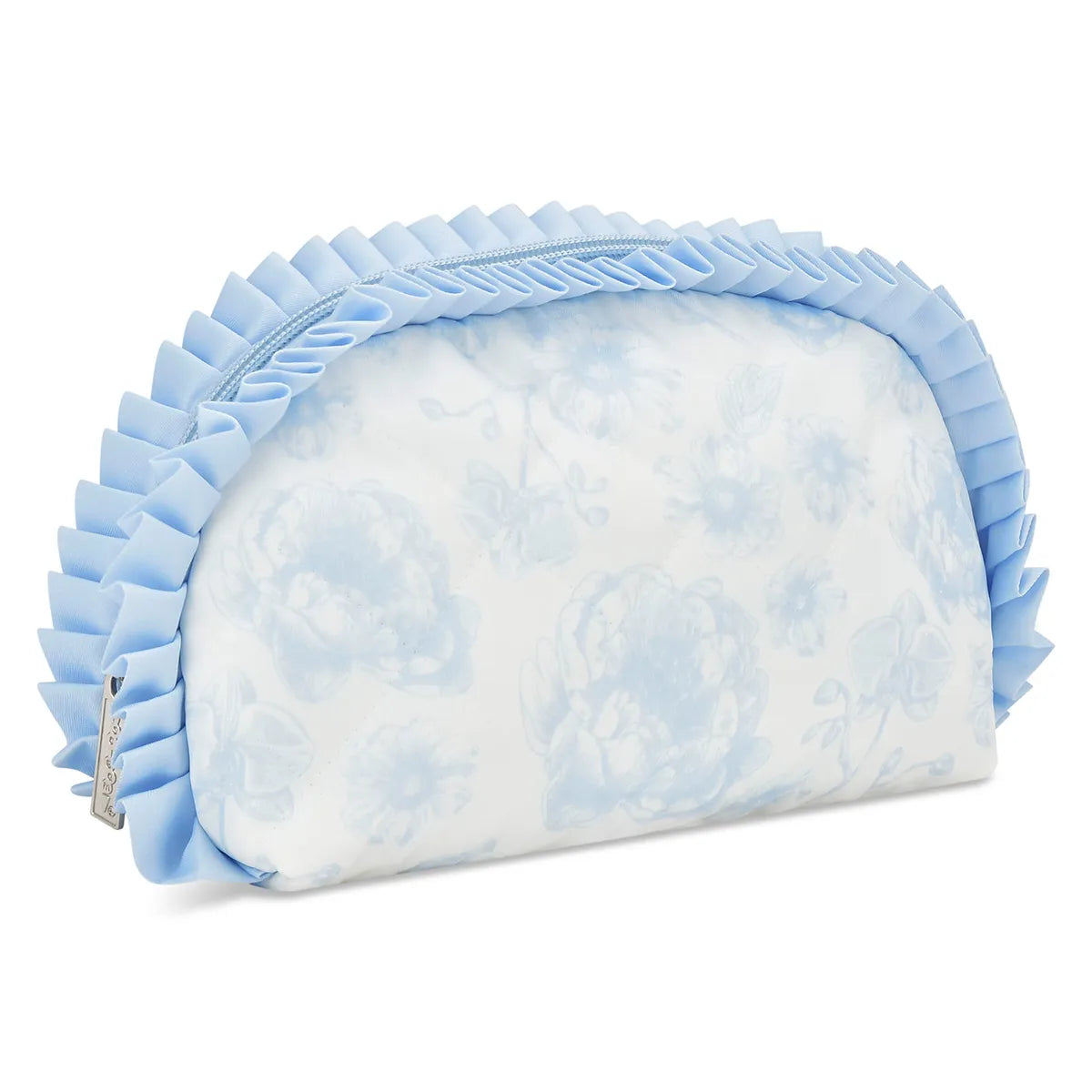 Iscream Blue Toile Oval Cosmetic Bag
