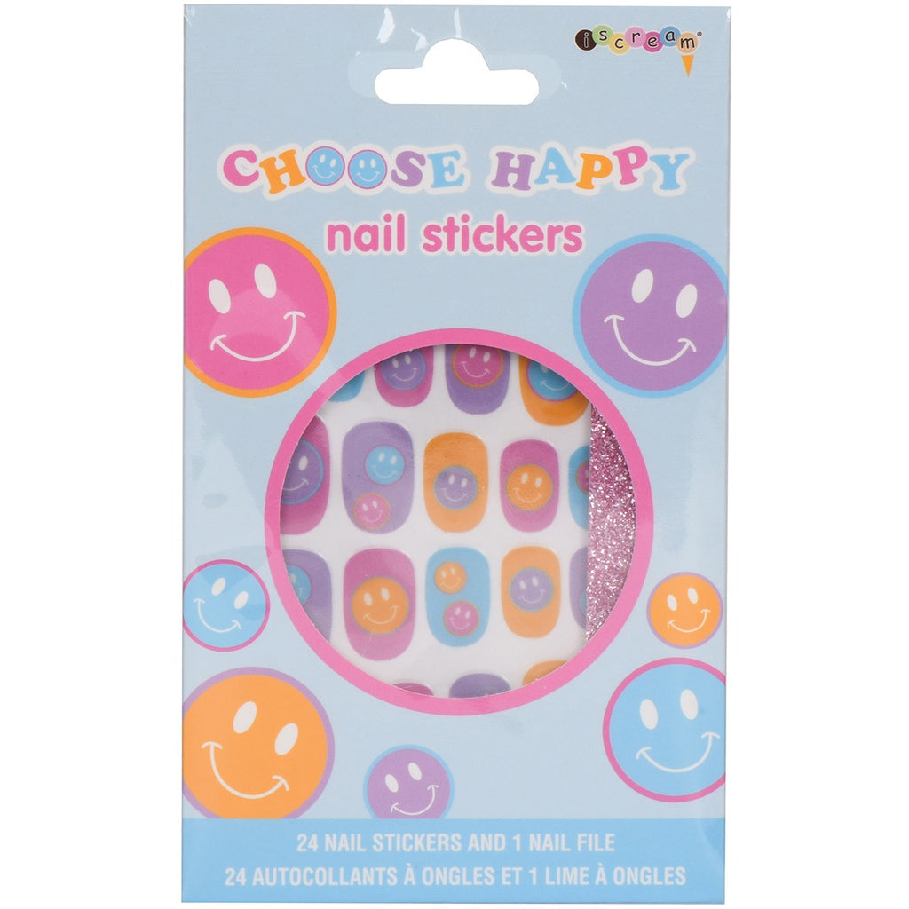 Iscream Choose Happy Nail Stickers &amp; File Set