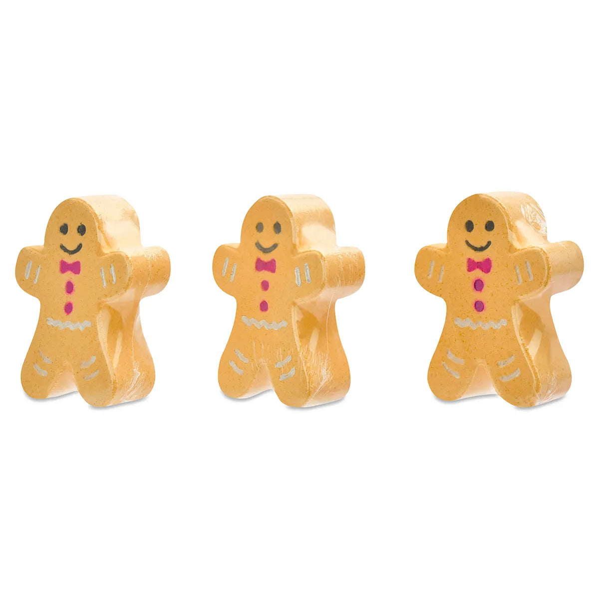 Angled view of Iscream gingerbread bath bomb trio