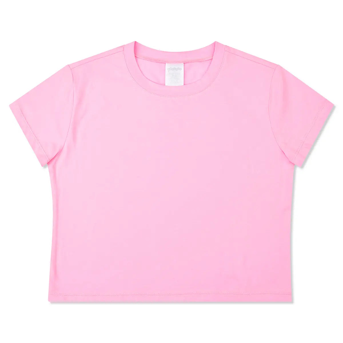 Iscream Soft Pink cotton T-Shirt with short sleeves and crew neckline