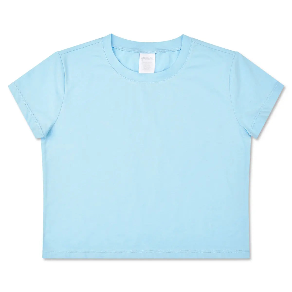 Iscream Soft Blue cotton T-Shirt with short sleeves and crew neckline