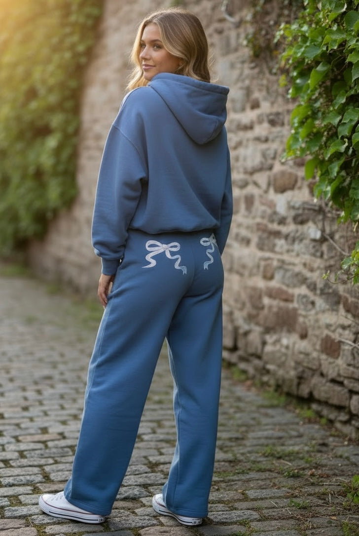 KatieJ NYC Shane Wideleg Pant- Denim Blue/Vintage Bunches