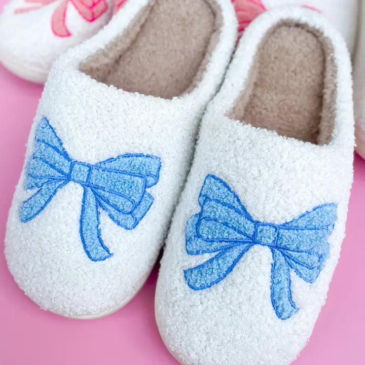 Blue Bow Slippers Tween Everything But The Princess