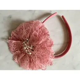 Ooh! La, La! Couture Lace Headband- French Rose