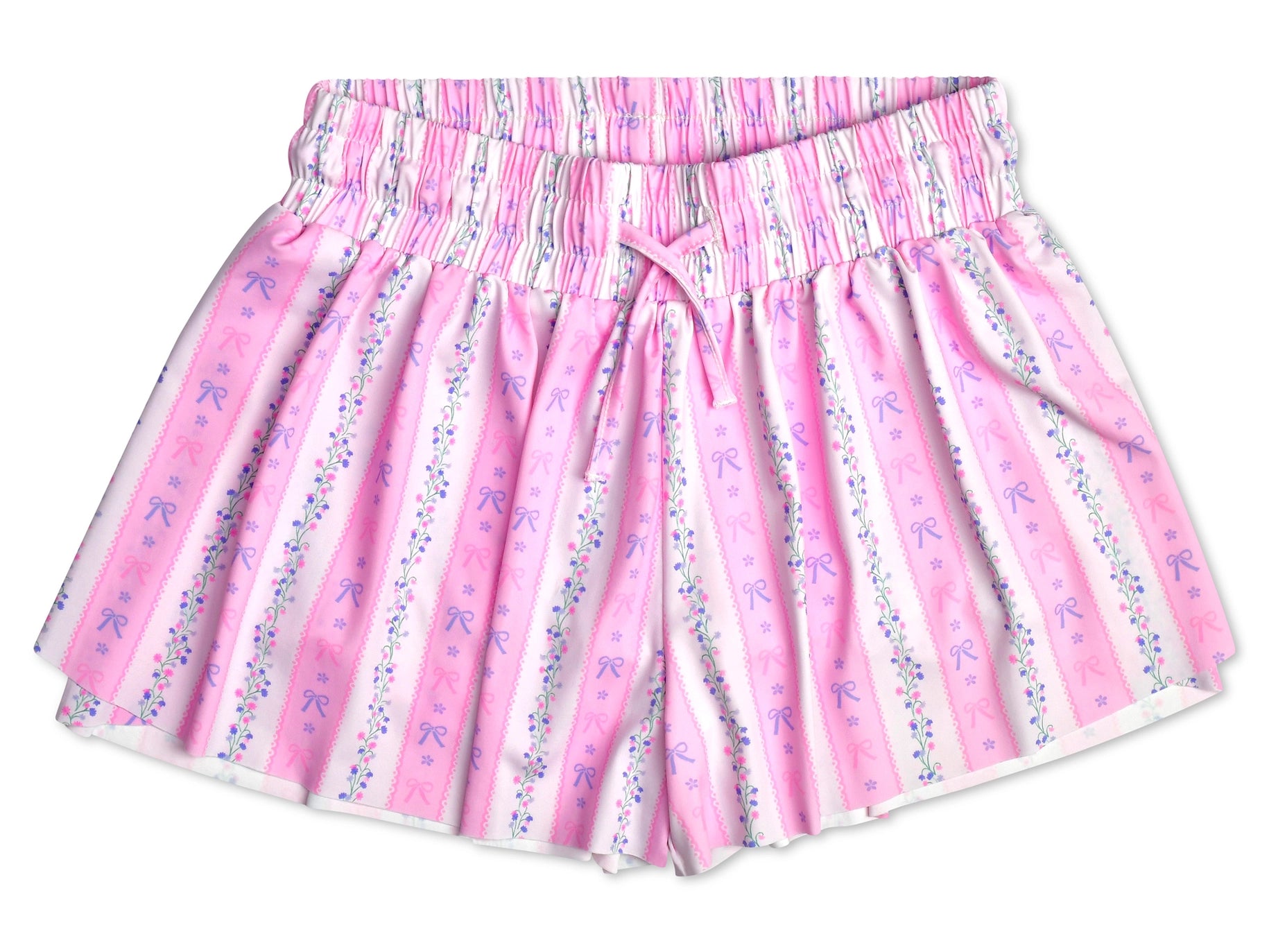 Iscream Floral & Bow Stripes Sporty Shorts * Built In Shorts *