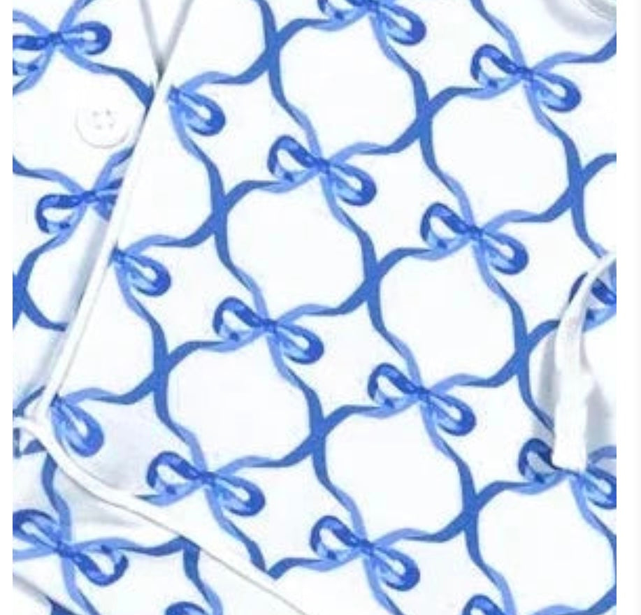 KatieJ NYC Lynn Short Set - Blue Bows