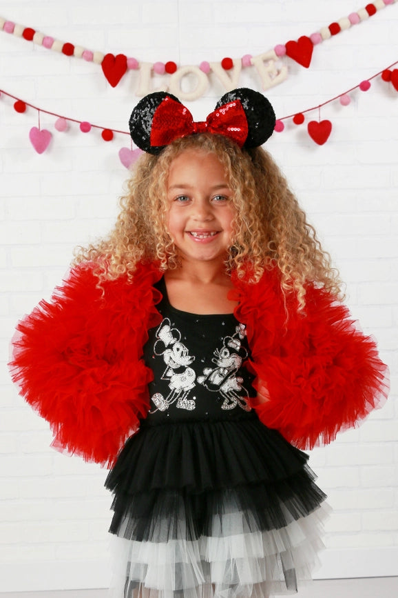 Ooh! La, La! Couture Ruffled Tulle Jacket - Red