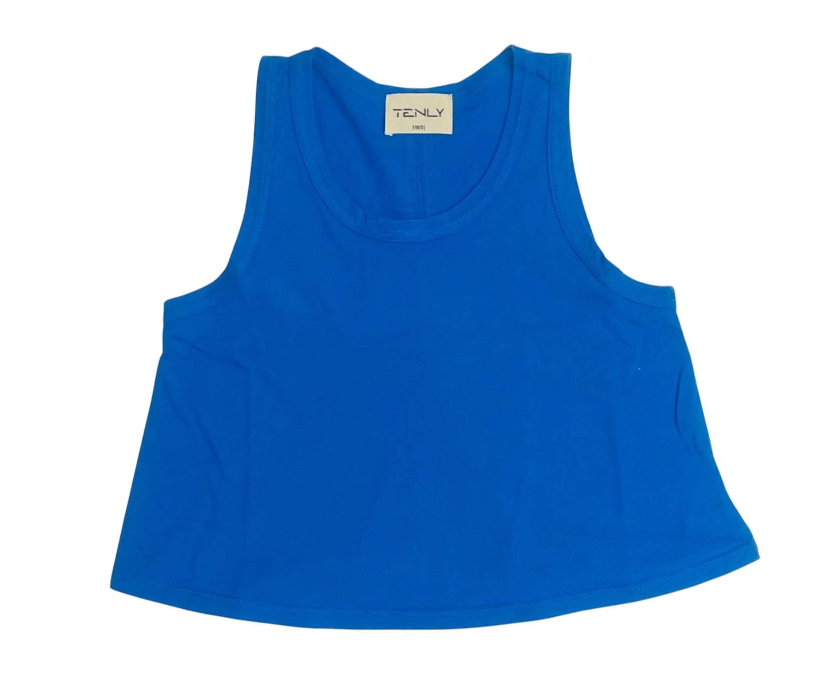 Tenly Tween Cotton Jersey Flared Tank - Bali Blue