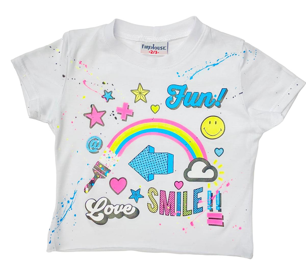 Camiseta Make You Smile de Firehouse Clothing, color blanco