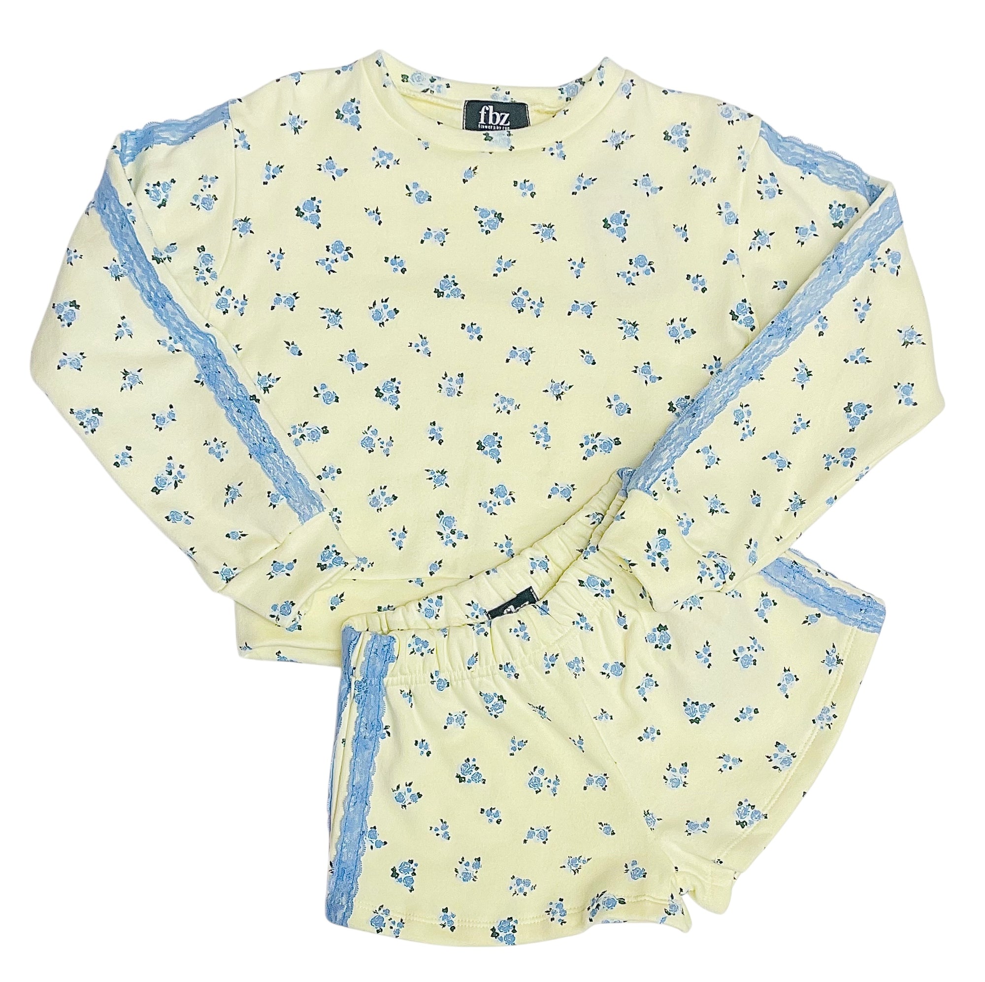 Flowers By Zoe Tween Butter Rose Print Knit Shorts