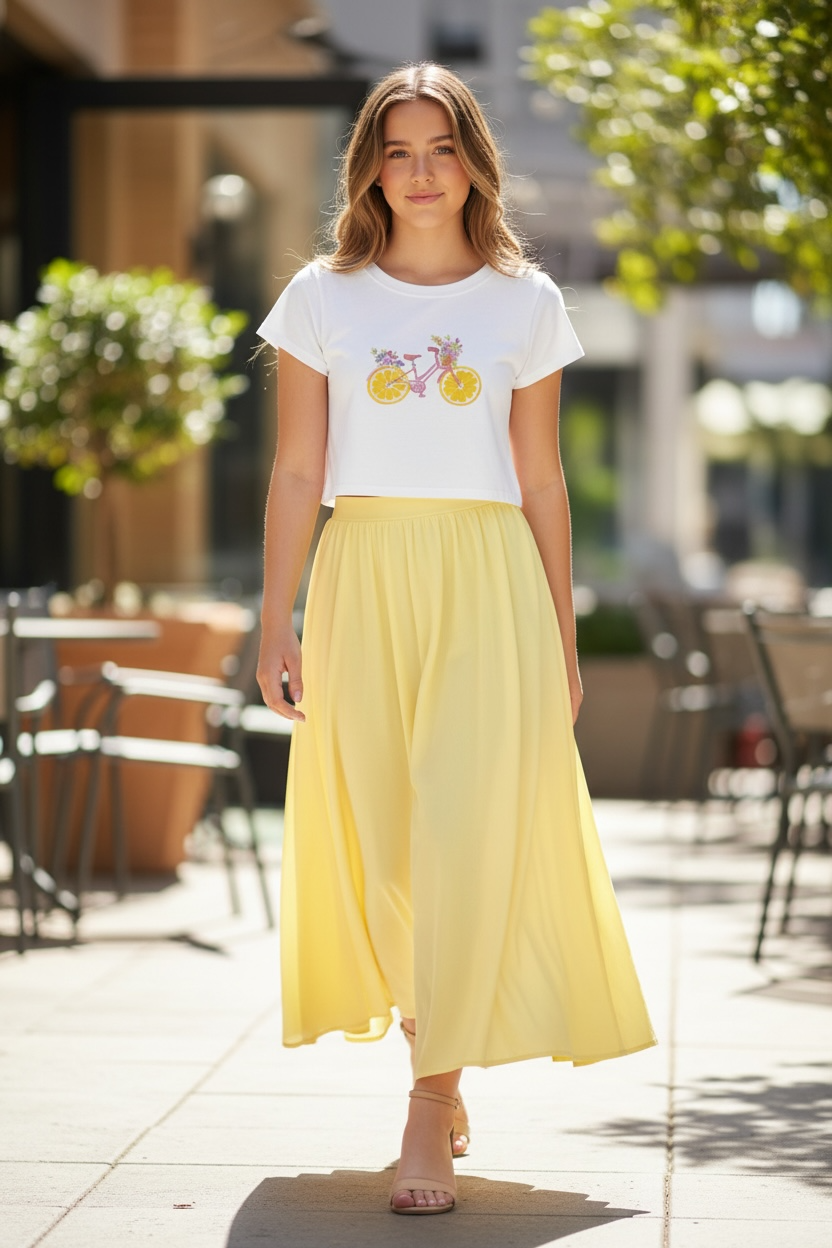 KatieJ Tween Lemon Bike Graphic Tee