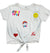 Flowers By Zoe White Love & Smiles Graphic Tie Front Tee
