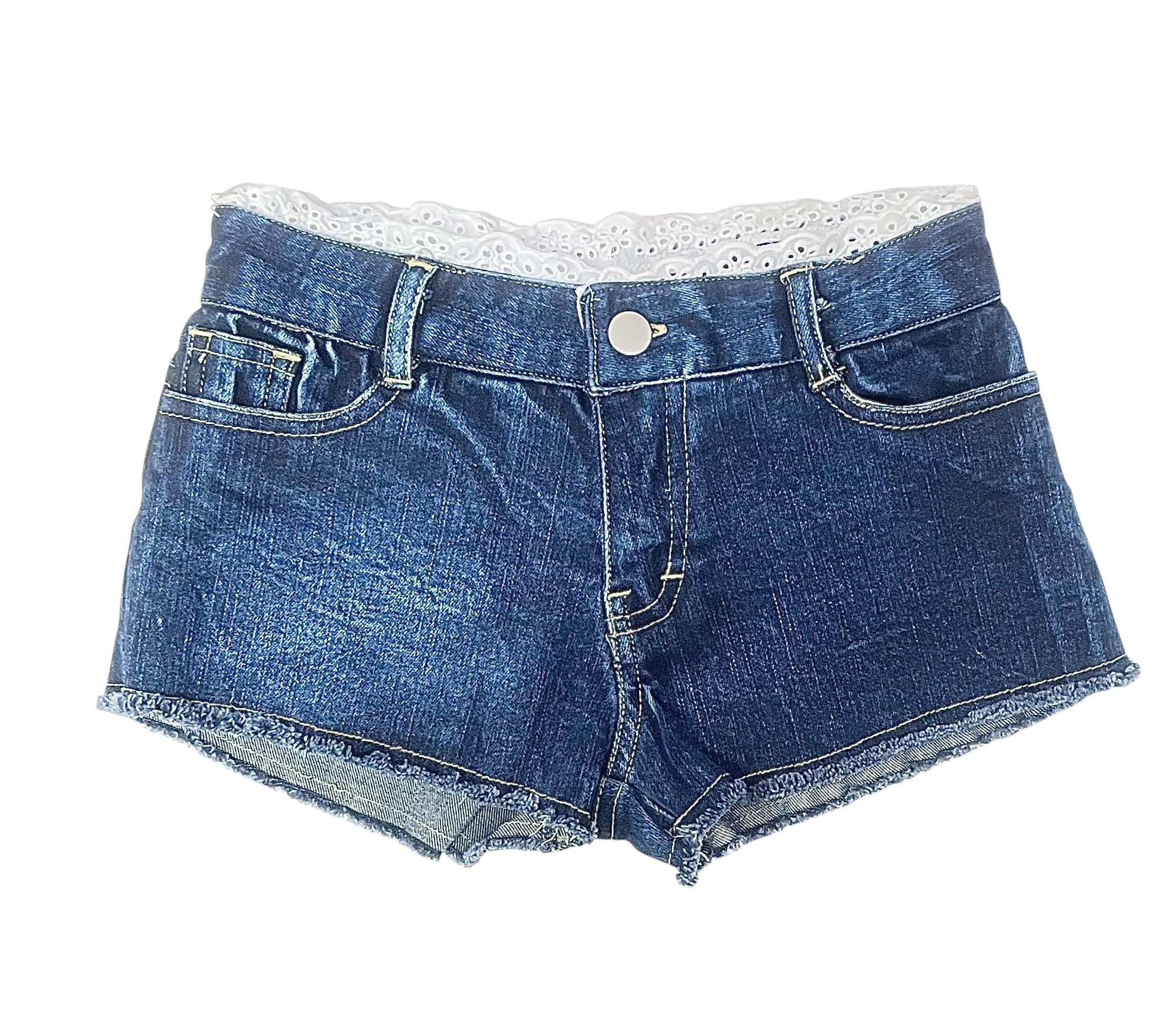 Flowers By Zoe Tween Denim Shorts W/ Eyelet Trim
