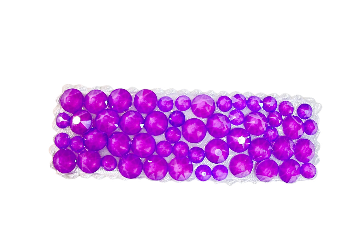 Bari Lynn 3&quot; Crystalized Rectangle Hair Clip- Neon Purple