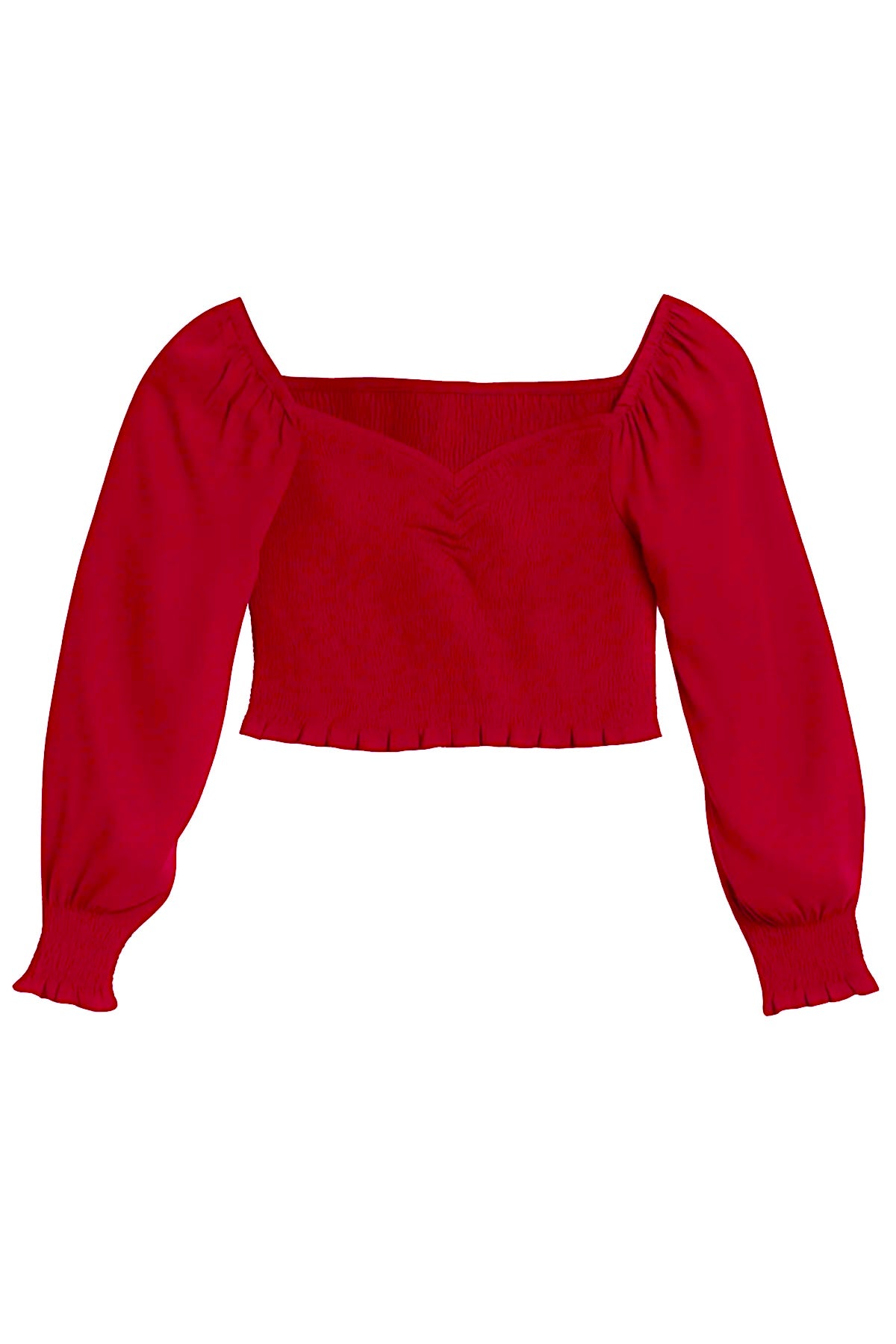 KatieJ NYC Tween 2pc Chloe Top &amp; Bianca Skirt - Red Silky Georgette