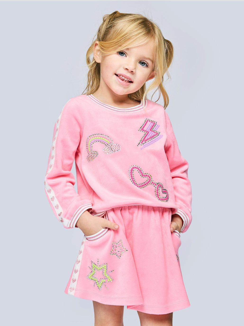 Baby Sara Pink Rhinestone Fun Velour Top * Preorder *