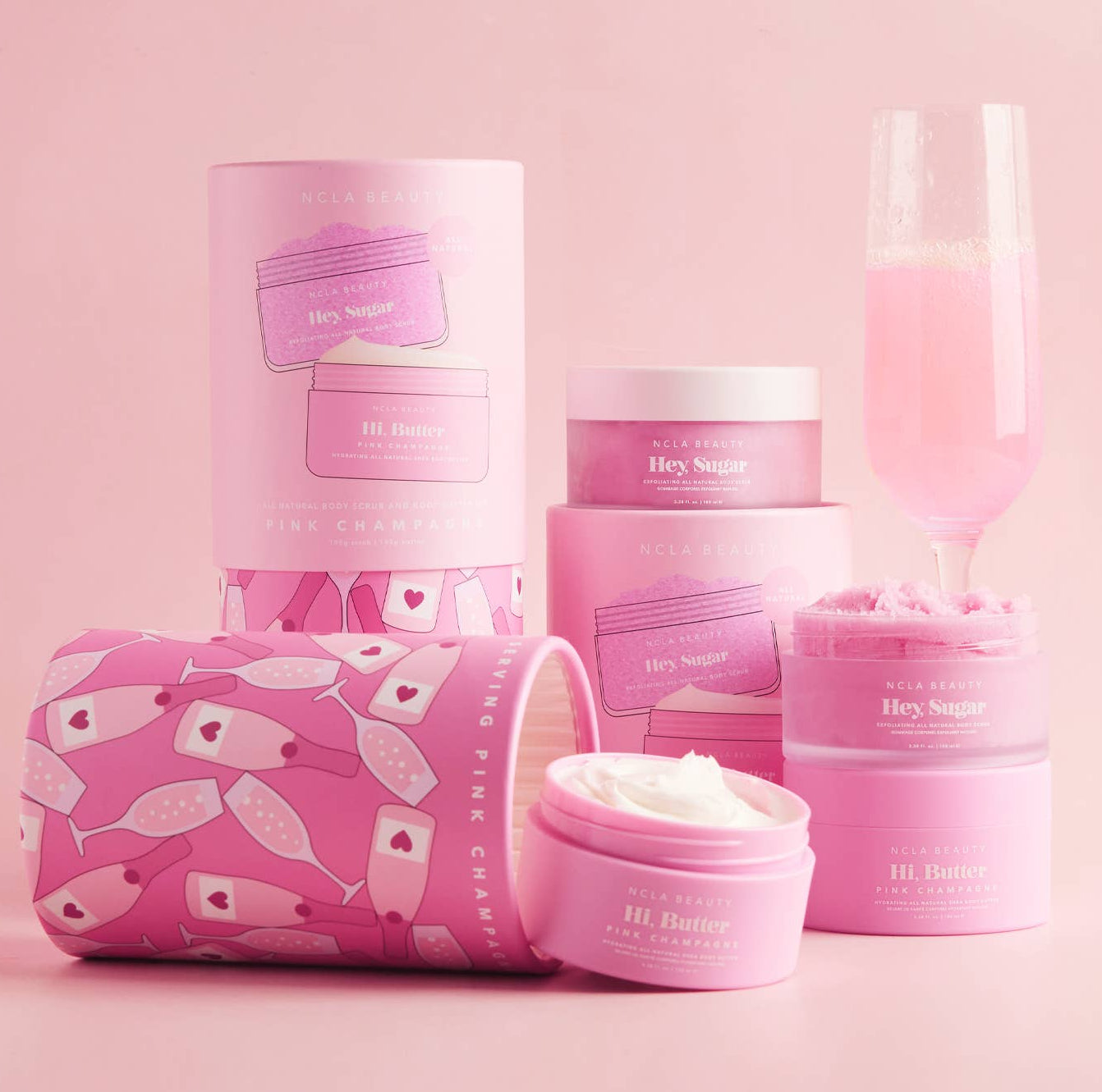 Pink Champagne Body Scrub + Body Butter Gift Set