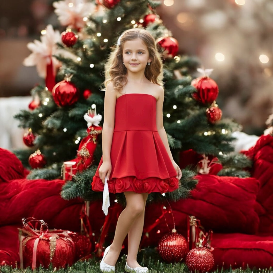 KatieJ NYC Tween Rosie Couture Dress - Red