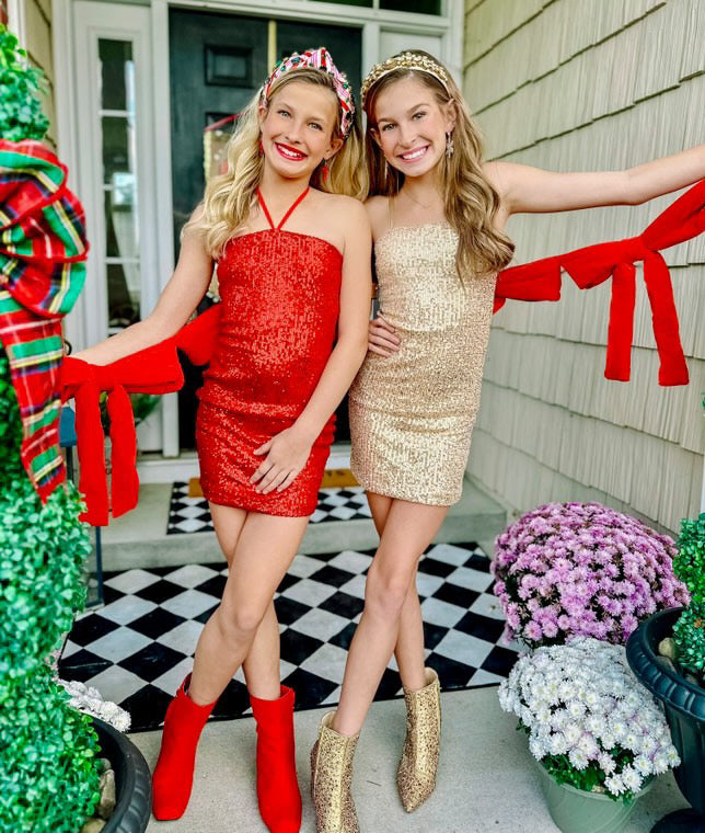 KatieJ NYC Sequin Kendall Dress - Ruby Red