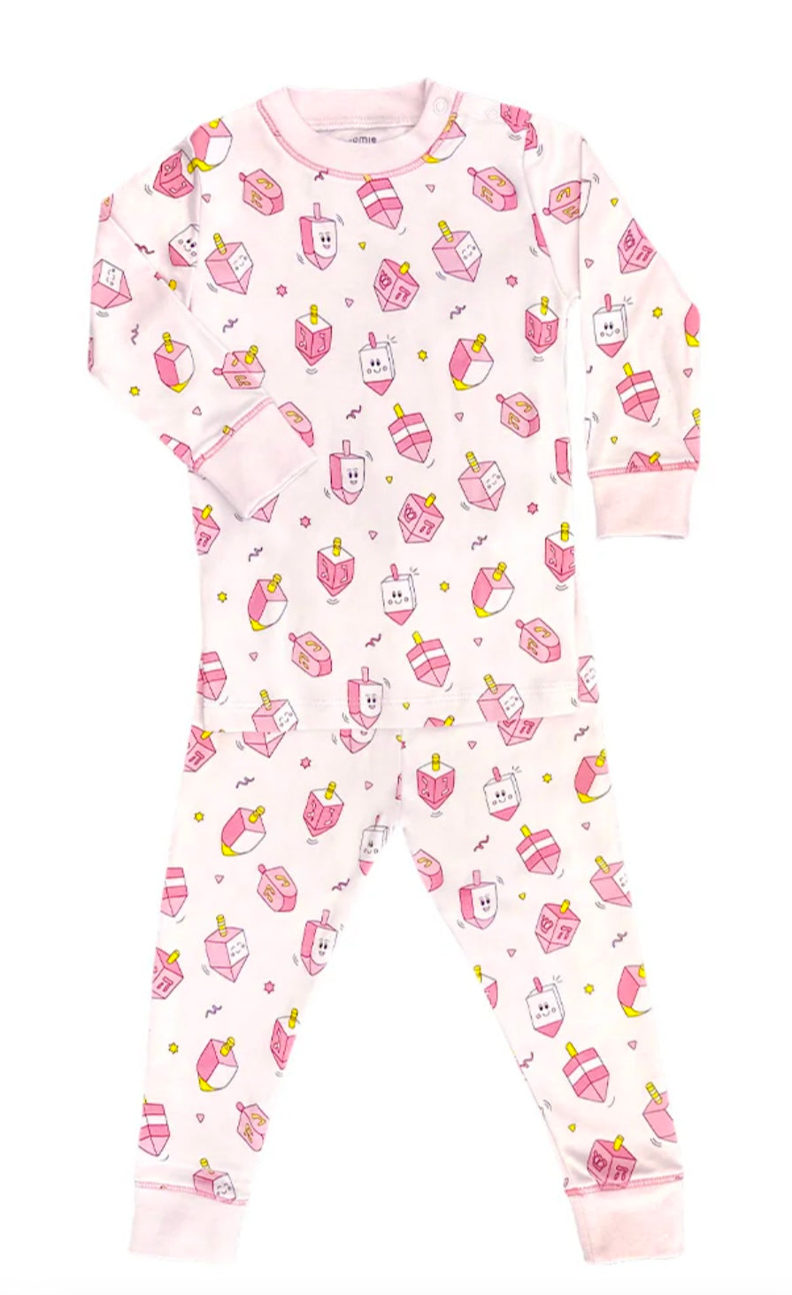 Baby Noomie Pink Delightful Dreidels Hanukkah 2pc Pajama Set