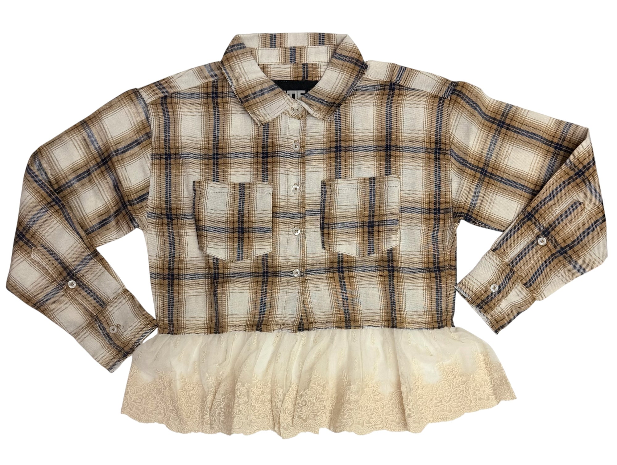 KatieJ NYC Bree Plaid Peplum Top