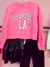 Prince Peter Neon Pink LA Crop Sweatshirt
