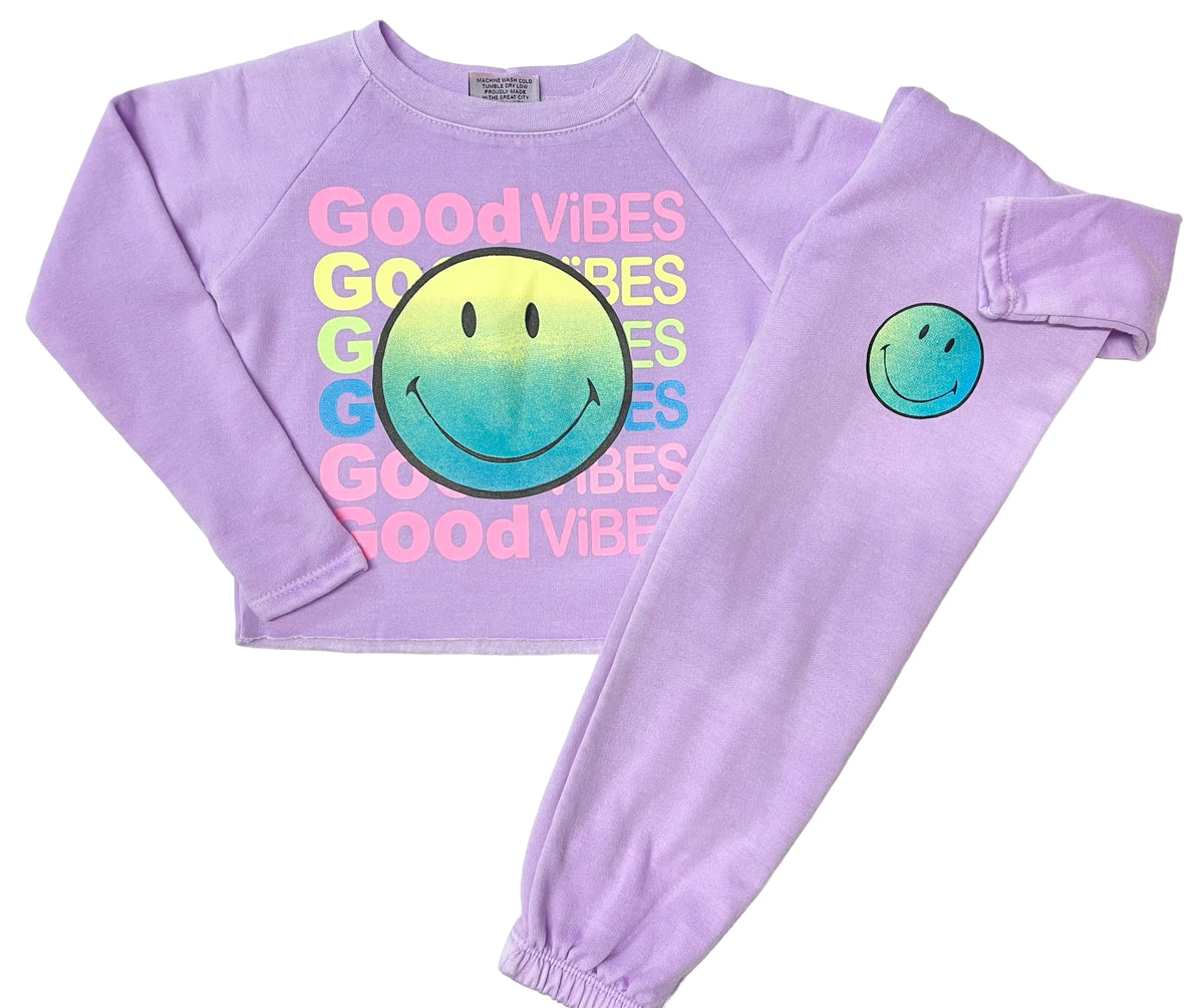 Sudadera con capucha Good Vibes de Firehouse Clothing, color lavanda