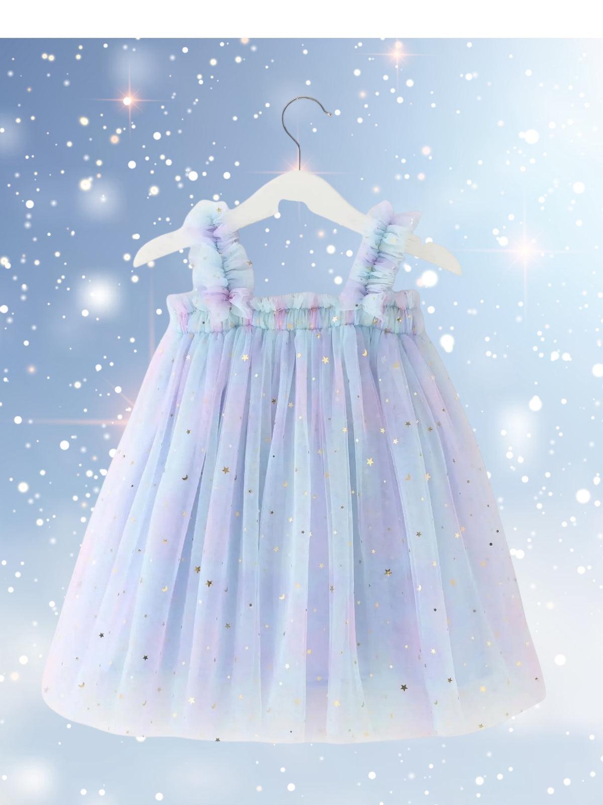 Stardust &amp; Glitter Starry Sky Tutu Dress - Blue Sky