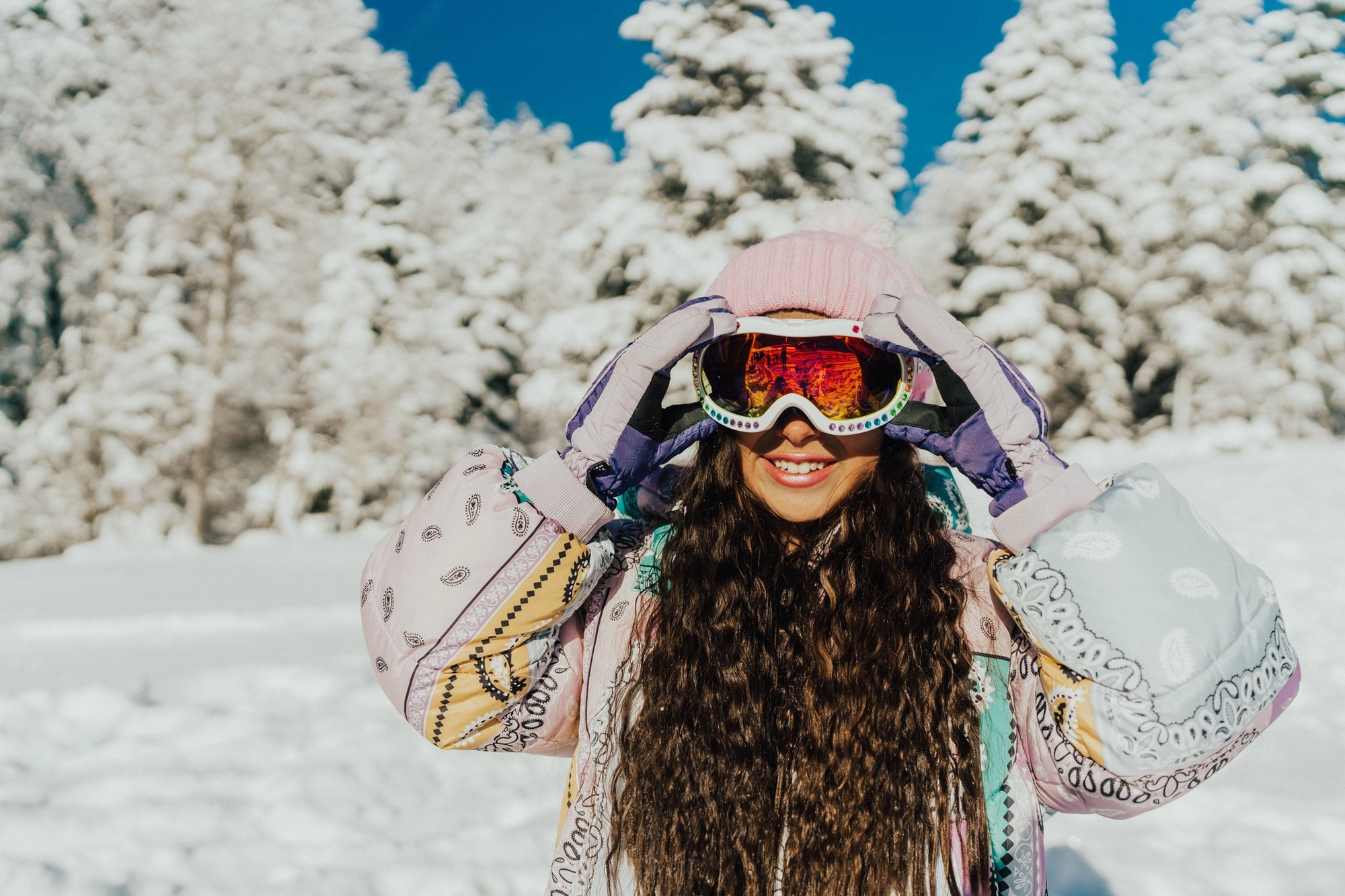 Bling2o Anti-Fog UV Protection Ski Goggles- Stones of Rainbow