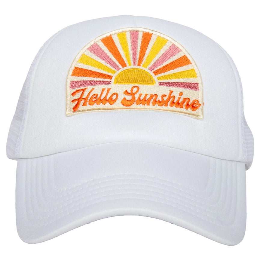 Hello Sunshine White Tween/Adult Trucker Hat