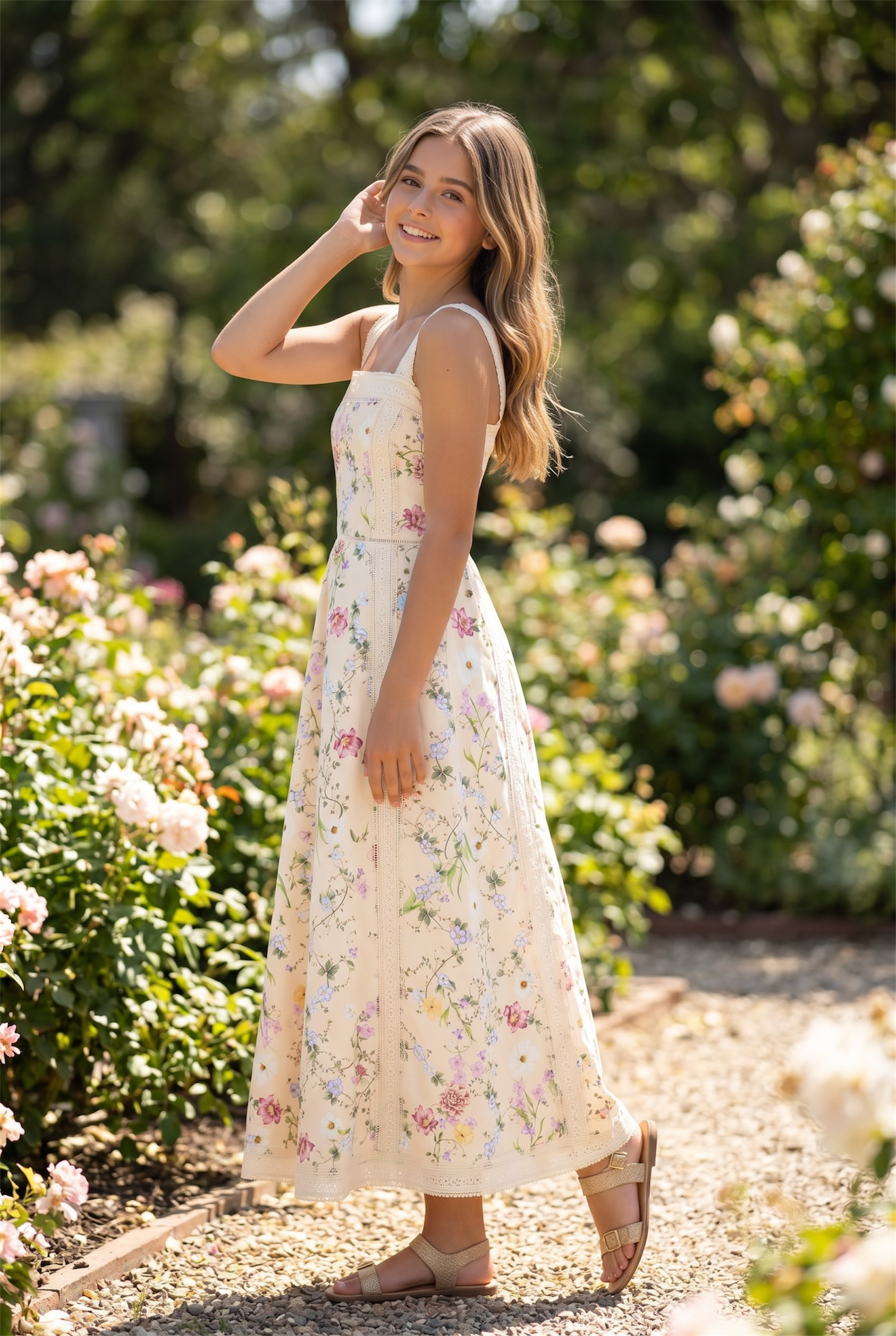Marlo Kids Everlee Maxi Dress-Floral