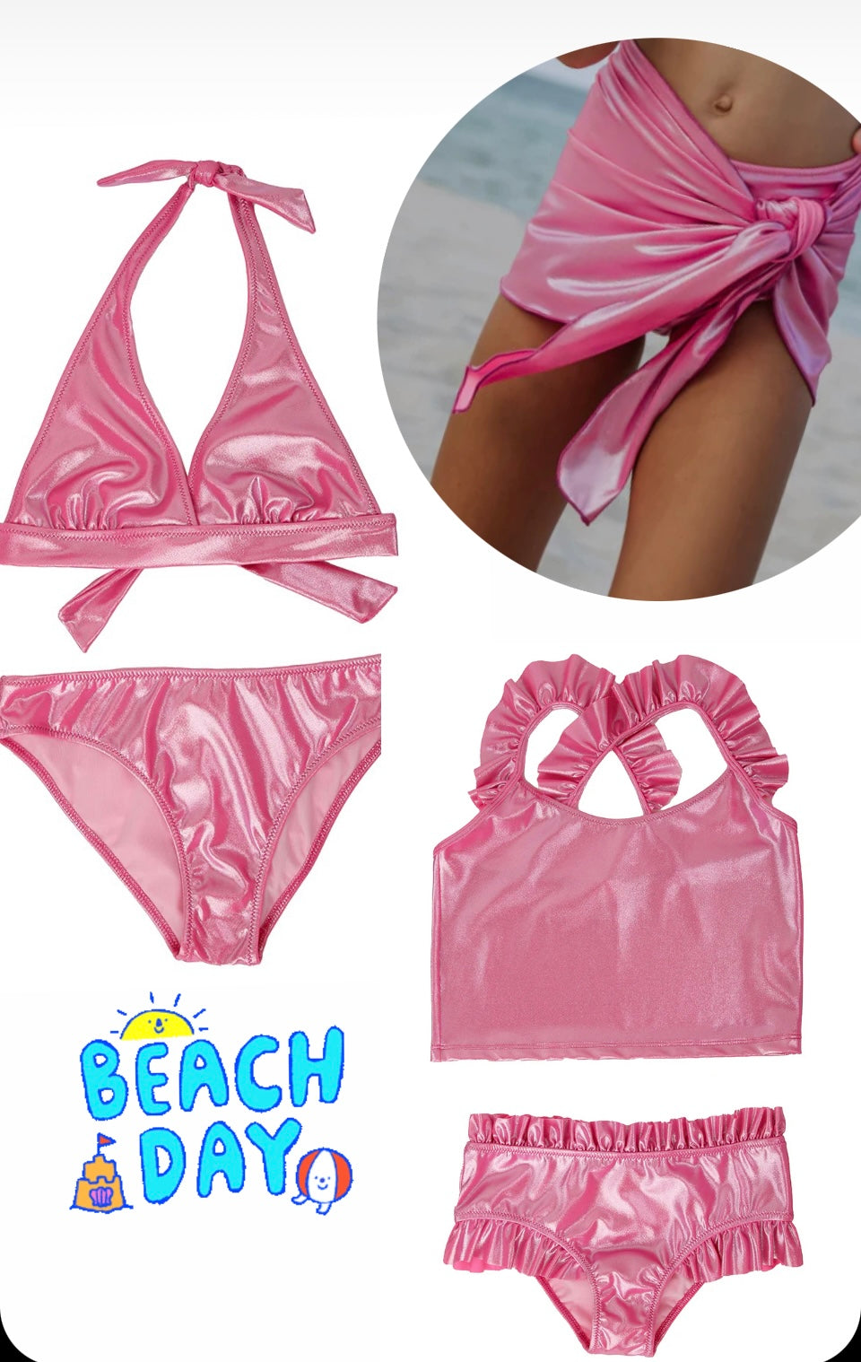 Piccoli Principi Arianna 2pc Swimsuit  - Glossy Pink