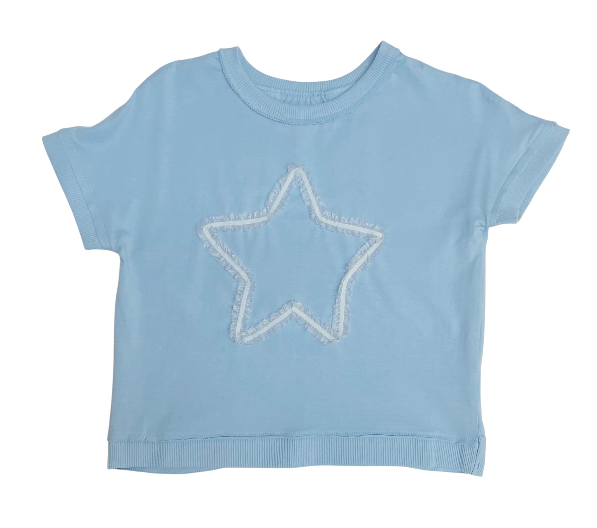 Paper Flower Tween Baby Blue Star Top