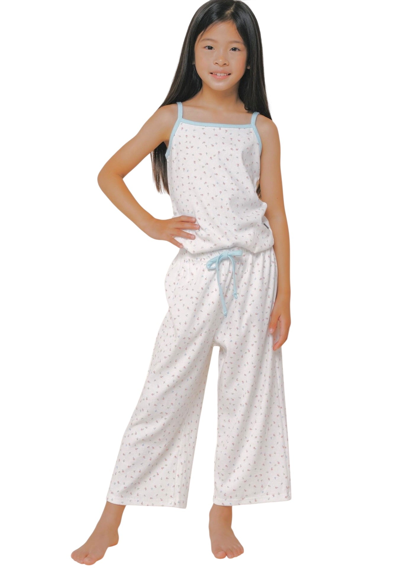 Petite Hailey Olivia Tank Top- Sky Blue Floral