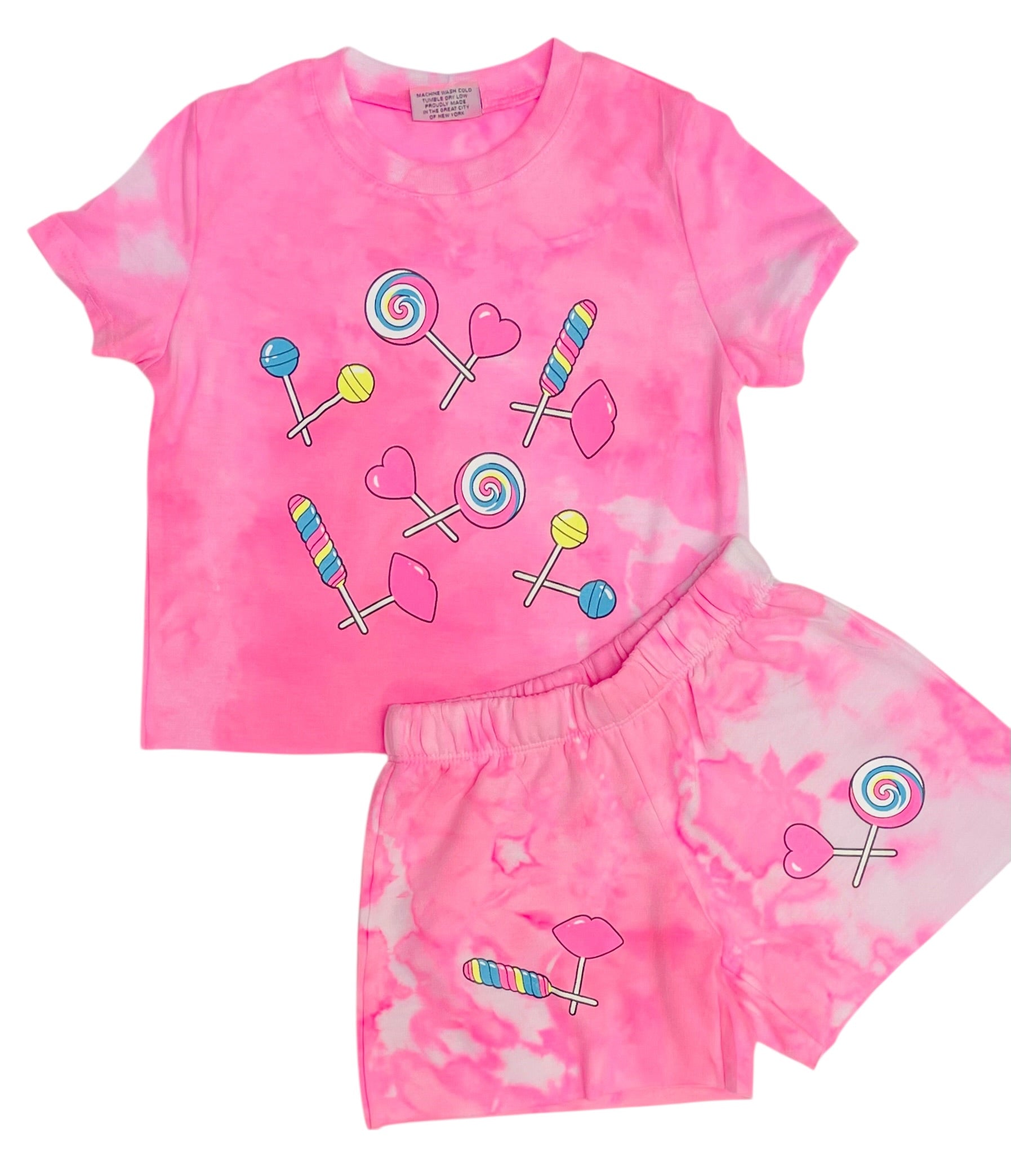 Firehouse Girls Lollipop Duo Shorts- Neon Pink Cloud