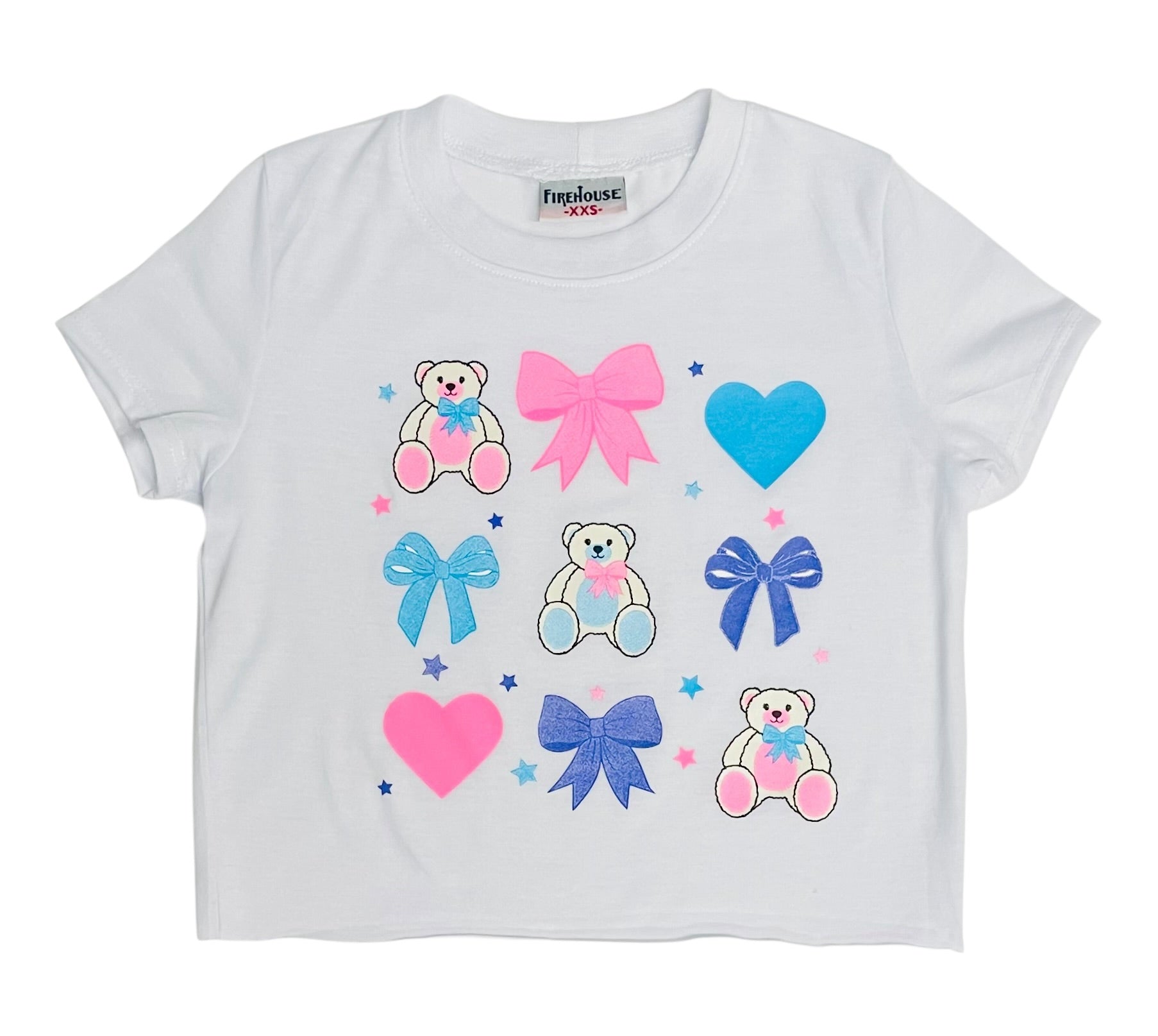 Firehouse Girls Pretty Bows & Teddy Bears - White