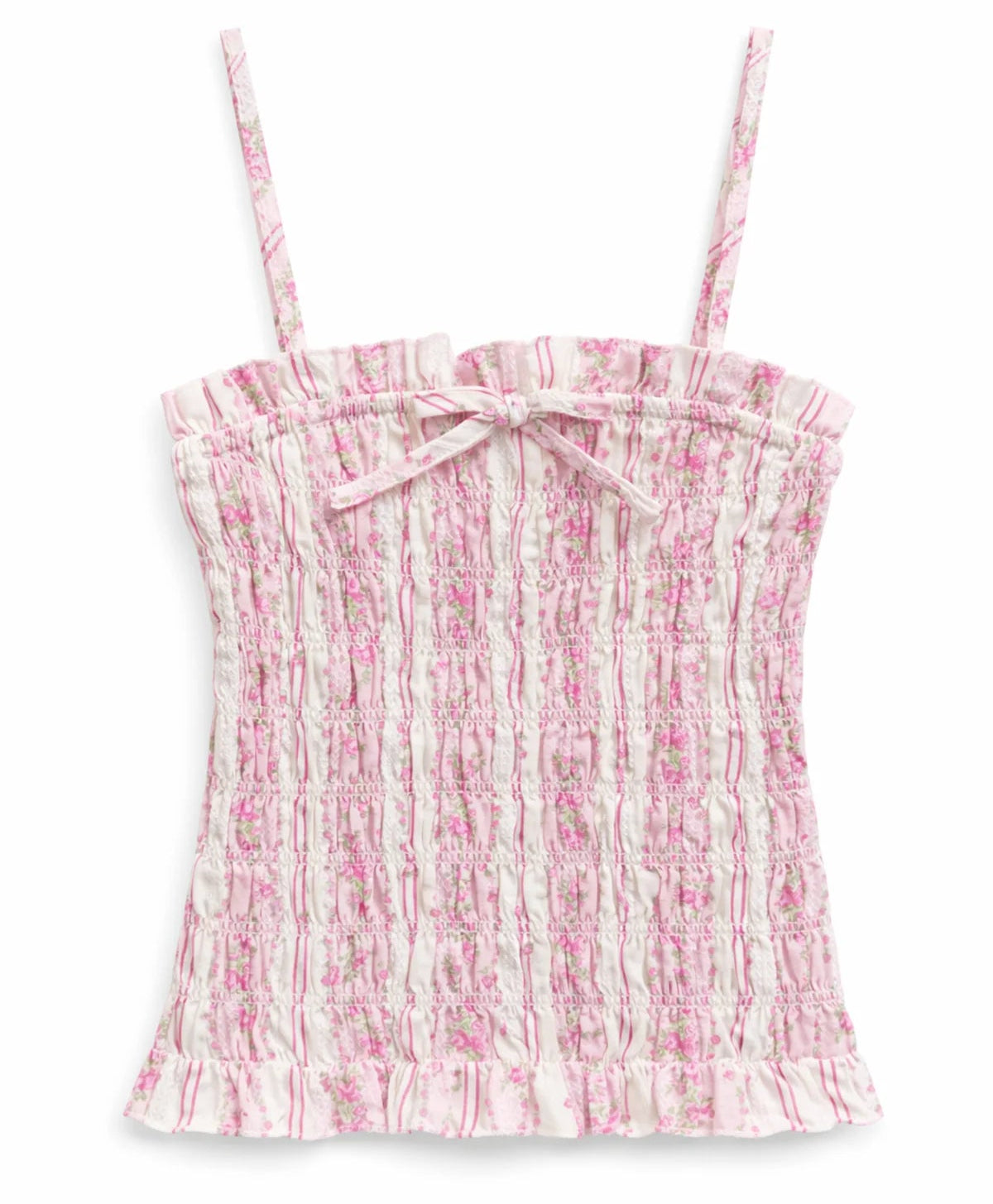 KatieJ NYC Alma Top- Baby Pink Cottage Stripe