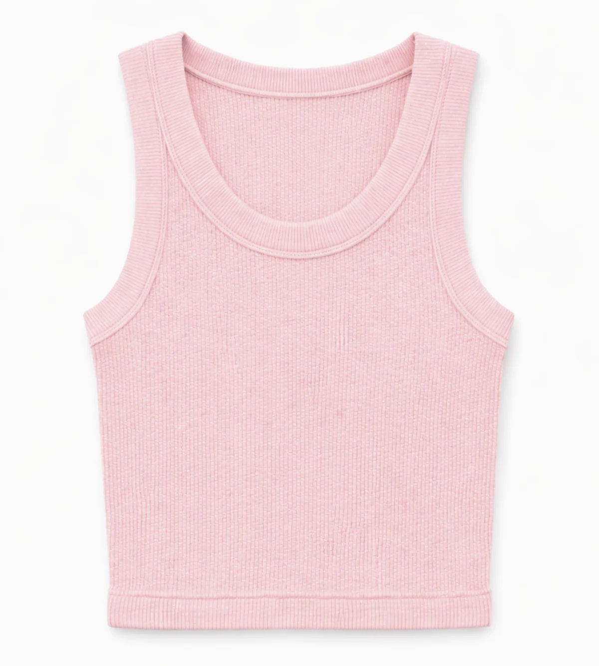 tween girls pink ribbed tank top