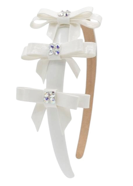 Bari Lynn Multi Bow Headband- White