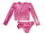 Piccoli Principi Martinique Long Sleeve Rashguard Swimsuit  - Glossy Pink
