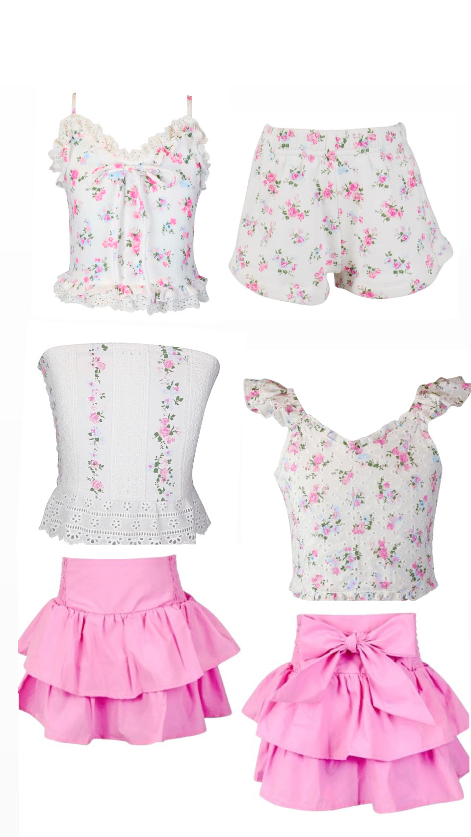 Flowers By Zoe Floral Bouquet & Eyelet Flowy Woven Shorts