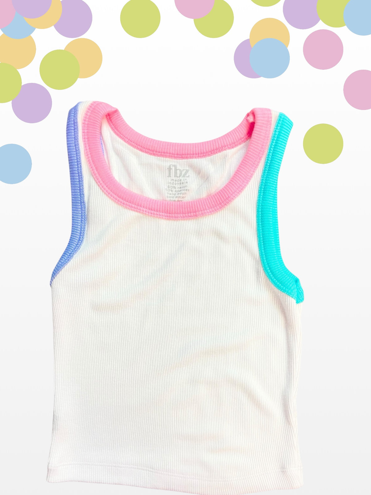 Flowers By Zoe White Colorblock Tank Top