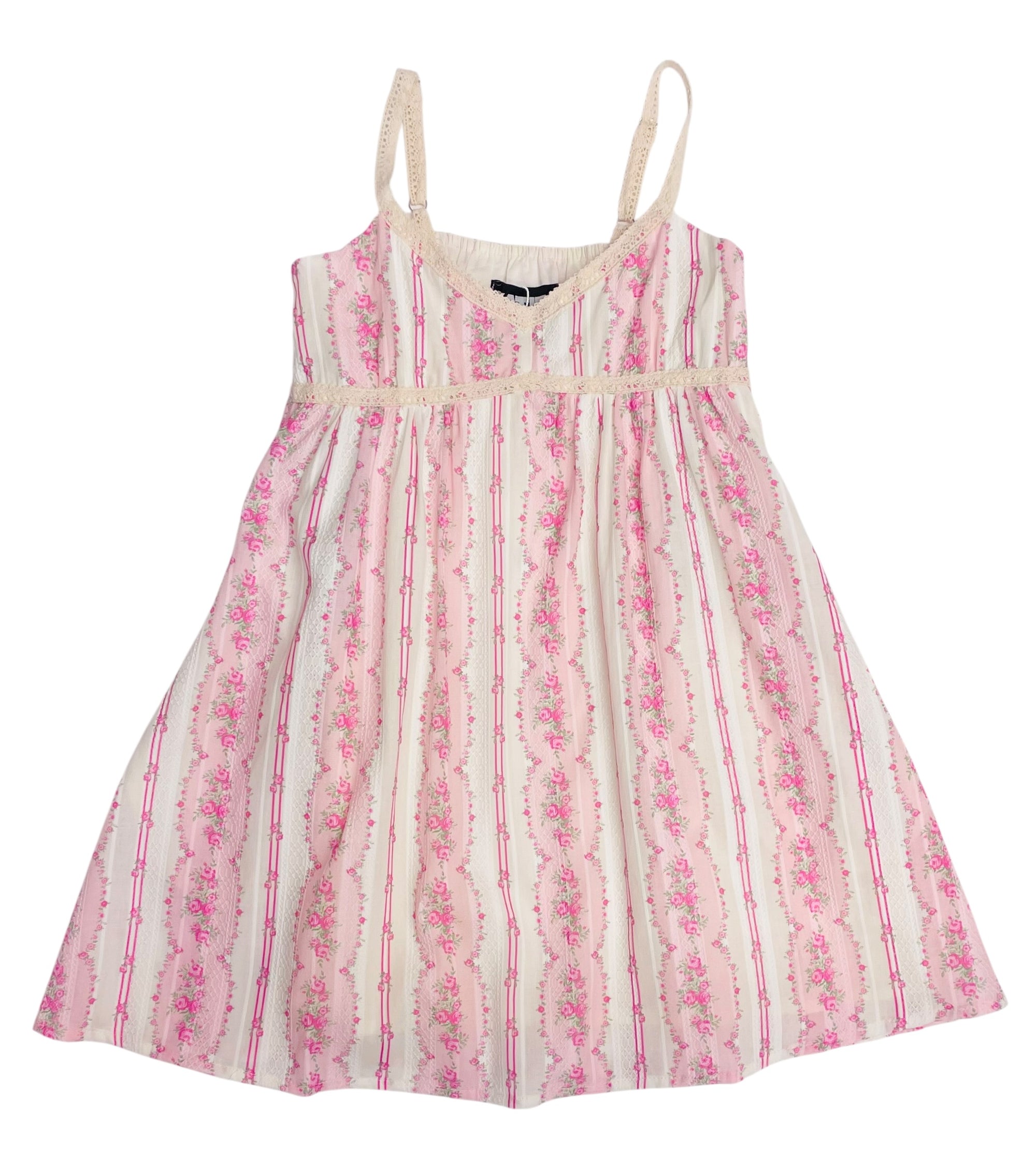 pink and white floral print katiej tween girls dress