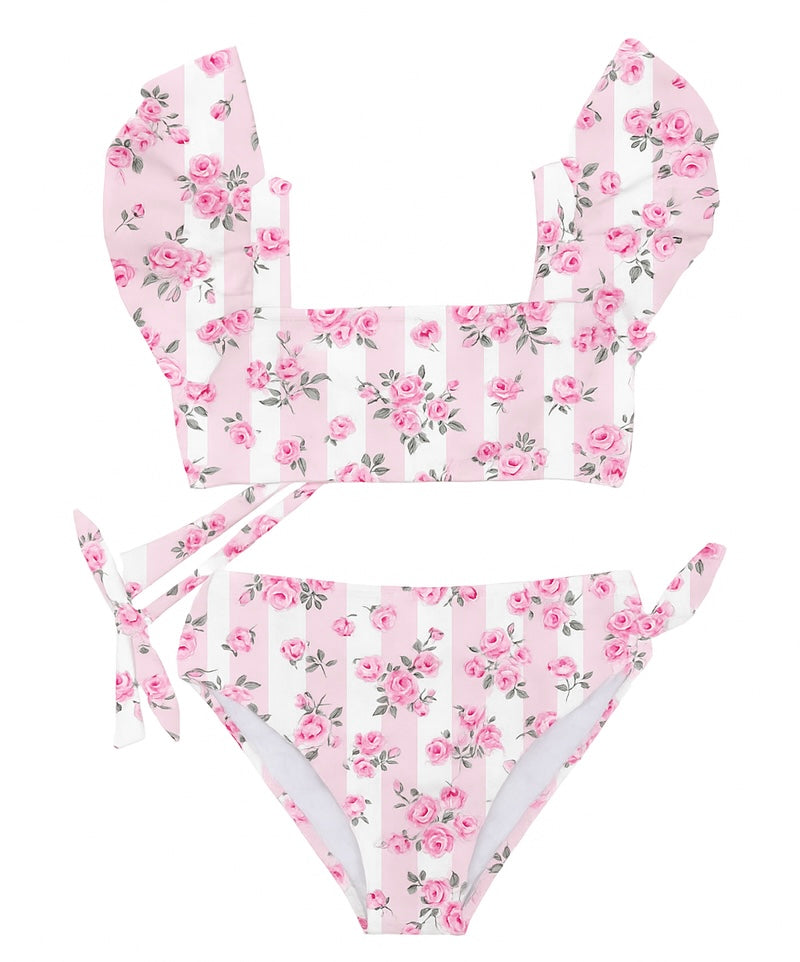 Piccoli Principi Klara 2pc Swimsuit - Rose & Stripe